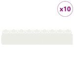 vidaXL Obrubníky trávnika 10 pcs Biela 103 x 0,05 x 22 cm Oceľ – Obrázok 3
