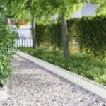 vidaXL Obrubníky trávnika 30 pcs Biela 103 x 0,05 x 22 cm Oceľ