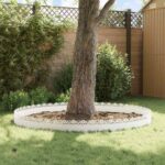 vidaXL Obrubníky trávnika 30 pcs Biela 103 x 0,05 x 22 cm Oceľ – Obrázok 4