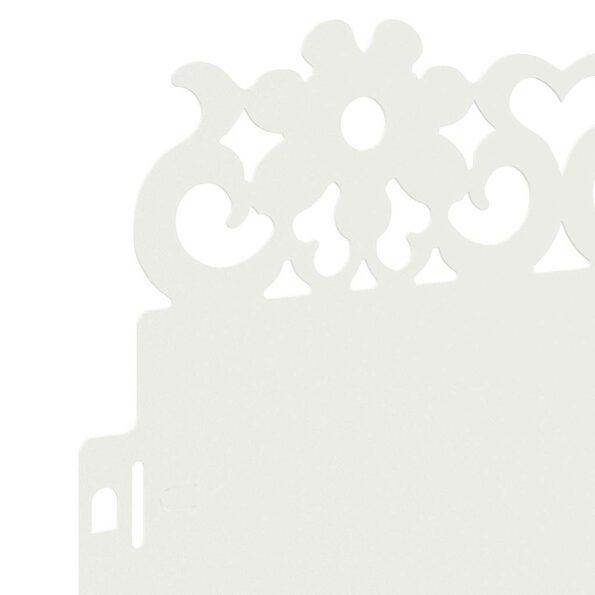 vidaXL Obrubníky trávnika 30 pcs Biela 103 x 0,05 x 22 cm Oceľ – Obrázok 7