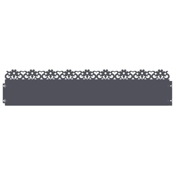 vidaXL Obrubníky trávnika 30 pcs Antracit 103 x 0,05 x 22 cm Oceľ – Obrázok 2
