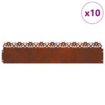 vidaXL Obrubníky trávnika 10 pcs Hrdzavý 103 x 0,05 x 22 cm – Obrázok 3