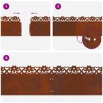 vidaXL Obrubníky trávnika 20 pcs Hrdzavý 103 x 0,05 x 22 cm – Obrázok 10