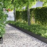 vidaXL Obrubníky trávnika 30 pcs Čierna 103 x 0,05 x 22 cm Oceľ