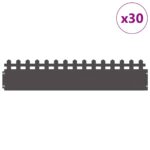 vidaXL Obrubníky trávnika 30 pcs Čierna 103 x 0,05 x 22 cm Oceľ – Obrázok 3