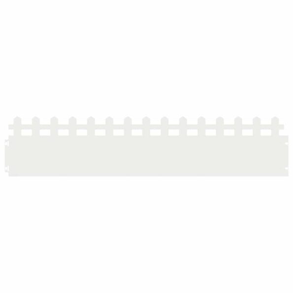 vidaXL Obrubníky trávnika 10 pcs Biela 103 x 0,05 x 22 cm Oceľ – Obrázok 2