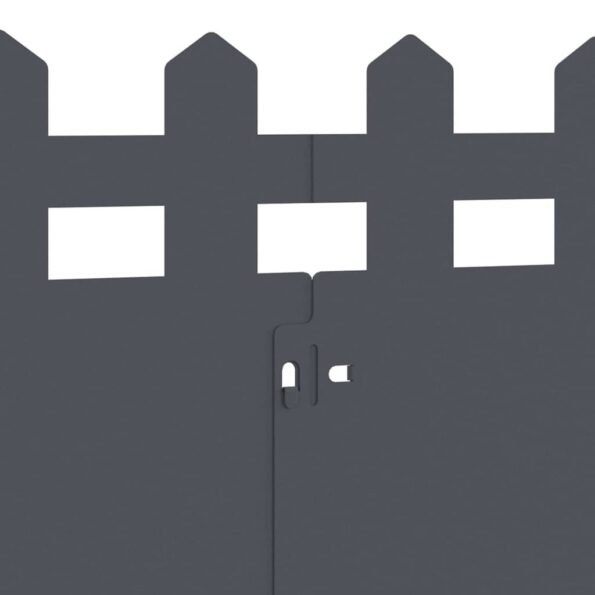 vidaXL Obrubníky trávnika 10 pcs Antracit 103 x 0,05 x 22 cm Oceľ – Obrázok 8