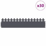 vidaXL Obrubníky trávnika 30 pcs Antracit 103 x 0,05 x 22 cm Oceľ – Obrázok 3