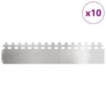 vidaXL Obrubníky trávnika 10 pcs Strieborná 103 x 0,05 x 22 cm – Obrázok 3