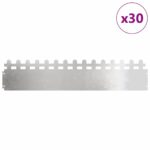 vidaXL Obrubníky trávnika 30 pcs Strieborná 103 x 0,05 x 22 cm – Obrázok 3