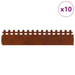 vidaXL Obrubníky trávnika 10 pcs Hrdzavý 103 x 0,05 x 22 cm – Obrázok 3