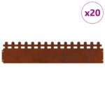 vidaXL Obrubníky trávnika 20 pcs Hrdzavý 103 x 0,05 x 22 cm – Obrázok 3