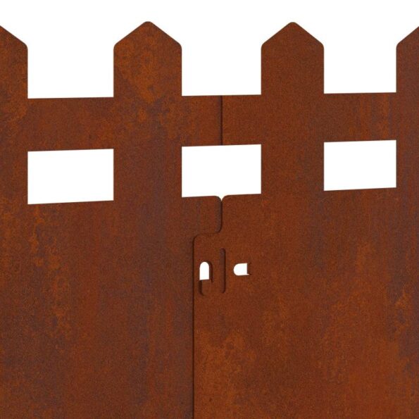 vidaXL Obrubníky trávnika 20 pcs Hrdzavý 103 x 0,05 x 22 cm – Obrázok 9