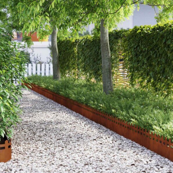 vidaXL Obrubníky trávnika 30 pcs Hrdzavý 103 x 0,05 x 22 cm – Obrázok 2