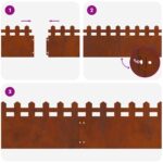 vidaXL Obrubníky trávnika 30 pcs Hrdzavý 103 x 0,05 x 22 cm – Obrázok 10