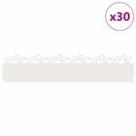 vidaXL Obrubníky trávnika 30 pcs Biela 103 x 0,05 x 22 cm Oceľ – Obrázok 3