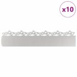 vidaXL Obrubníky trávnika 10 pcs Strieborná 103 x 0,05 x 22 cm – Obrázok 3
