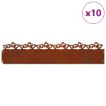 vidaXL Obrubníky trávnika 10 pcs Hrdzavý 103 x 0,05 x 22 cm – Obrázok 3