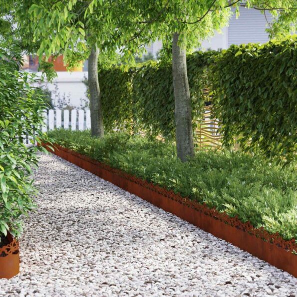 vidaXL Obrubníky trávnika 30 pcs Hrdzavý 103 x 0,05 x 22 cm – Obrázok 2