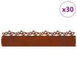 vidaXL Obrubníky trávnika 30 pcs Hrdzavý 103 x 0,05 x 22 cm – Obrázok 3