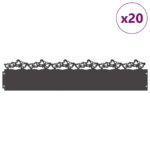 vidaXL Obrubníky trávnika 20 pcs Čierna 103 x 0,05 x 22 cm Oceľ – Obrázok 3