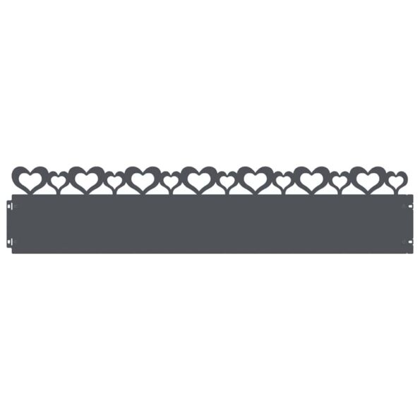 vidaXL Obrubníky trávnika 30 pcs Antracit 103 x 0,05 x 22 cm Oceľ – Obrázok 2