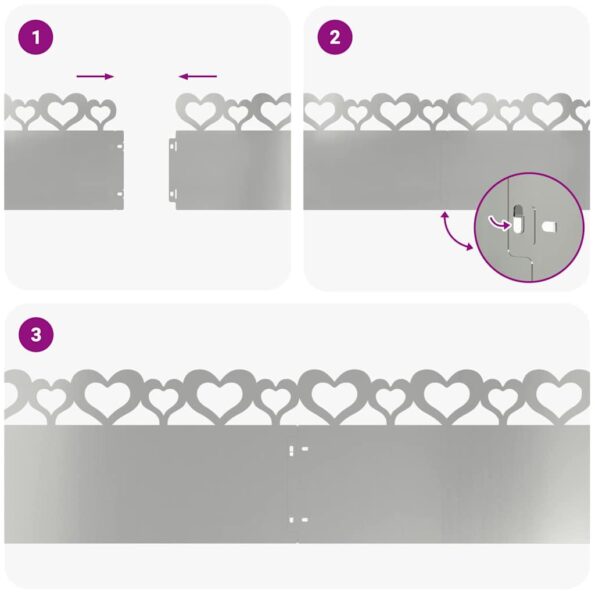 vidaXL Obrubníky trávnika 20 pcs Strieborná 103 x 0,05 x 22 cm – Obrázok 10