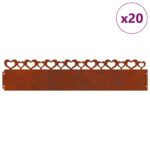 vidaXL Obrubníky trávnika 20 pcs Hrdzavý 103 x 0,05 x 22 cm – Obrázok 3