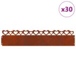 vidaXL Obrubníky trávnika 30 pcs Hrdzavý 103 x 0,05 x 22 cm – Obrázok 4