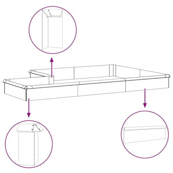 vidaXL Slimáková ohrada 4 pcs Strieborná 50 x 3,5 x 25 cm – Obrázok 9