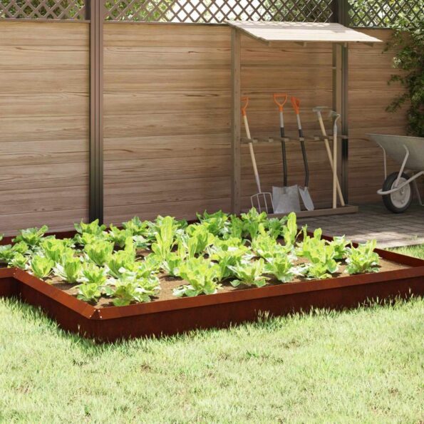 vidaXL Slimáková ohrada 4 pcs Hrdzavý 50 x 3,5 x 25 cm – Obrázok 3