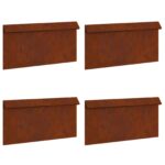 vidaXL Slimáková ohrada 4 pcs Hrdzavý 50 x 3,5 x 25 cm – Obrázok 4