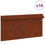 vidaXL Slimáková ohrada 16 pcs Hrdzavý 50 x 3,5 x 25 cm – Obrázok 4
