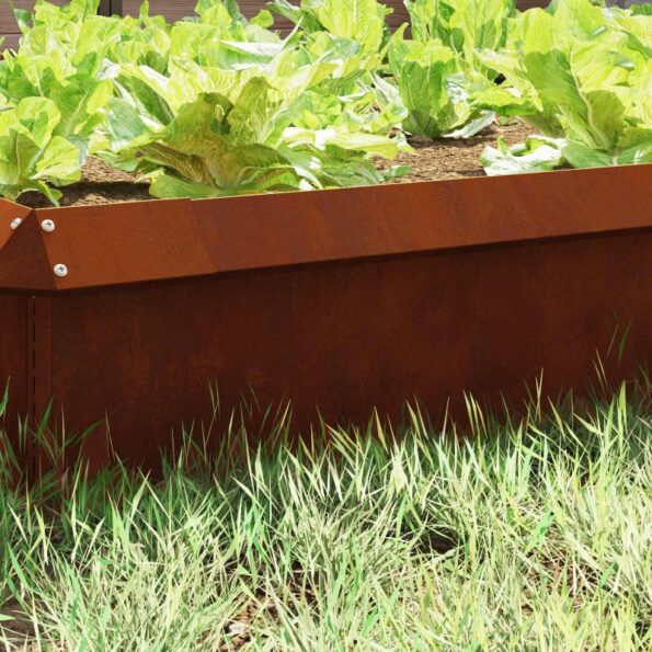 vidaXL Slimáková ohrada Hrdzavý 100 x 3,5 x 25 cm – Obrázok 5