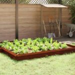 vidaXL Slimáková ohrada 4 pcs Hrdzavý 100 x 3,5 x 25 cm – Obrázok 3