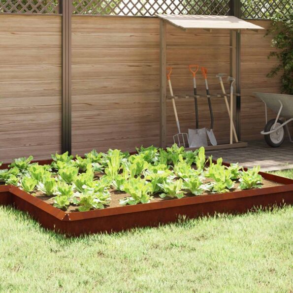 vidaXL Slimáková ohrada 4 pcs Hrdzavý 100 x 3,5 x 25 cm – Obrázok 3