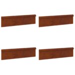vidaXL Slimáková ohrada 4 pcs Hrdzavý 100 x 3,5 x 25 cm – Obrázok 4