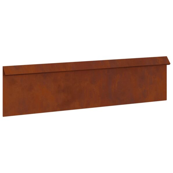 vidaXL Slimáková ohrada 4 pcs Hrdzavý 100 x 3,5 x 25 cm – Obrázok 5