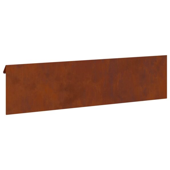 vidaXL Slimáková ohrada 4 pcs Hrdzavý 100 x 3,5 x 25 cm – Obrázok 8