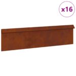 vidaXL Slimáková ohrada 16 pcs Hrdzavý 100 x 3,5 x 25 cm – Obrázok 4