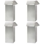 vidaXL Slimáková ohrada 4 pcs Strieborná 13,5 x 13,5 x 25 cm – Obrázok 2