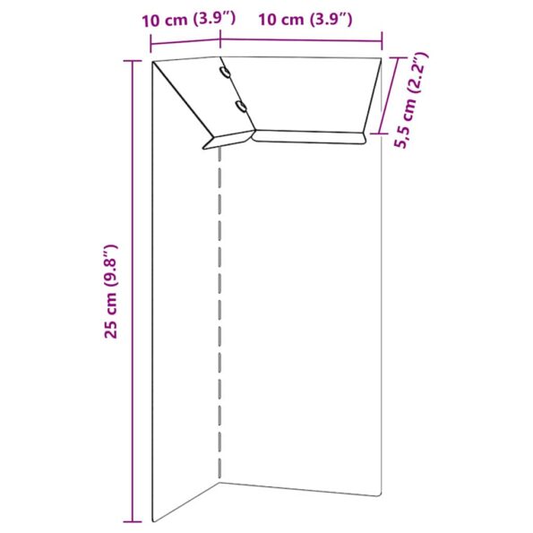 vidaXL Slimáková ohrada Hrdzavý 10 x 10 x 25 cm – Obrázok 2