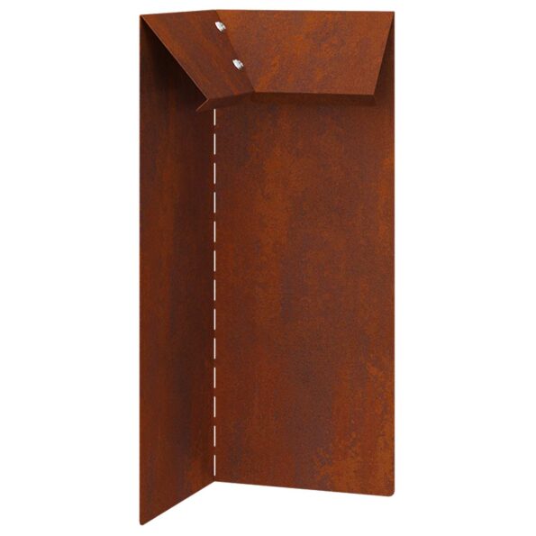 vidaXL Slimáková ohrada Hrdzavý 10 x 10 x 25 cm – Obrázok 4