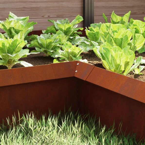 vidaXL Slimáková ohrada Hrdzavý 10 x 10 x 25 cm – Obrázok 5