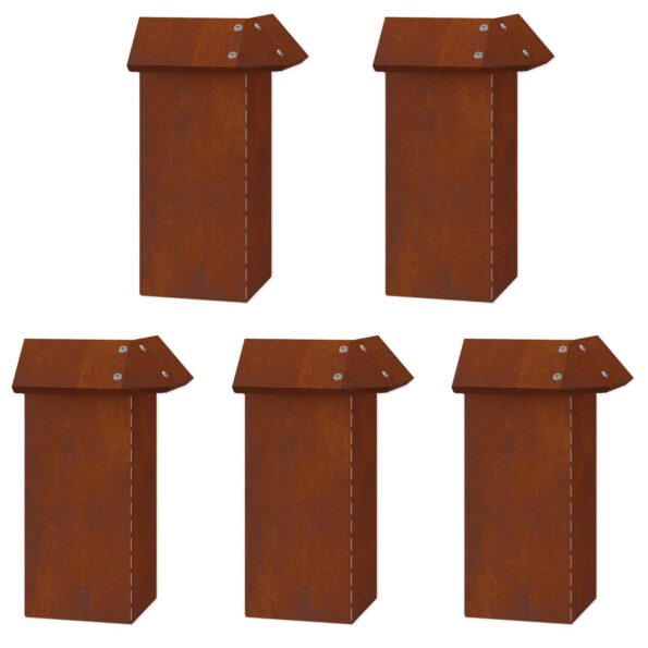 vidaXL Slimákové zábrany 16 pcs Hrdzavý – Obrázok 5