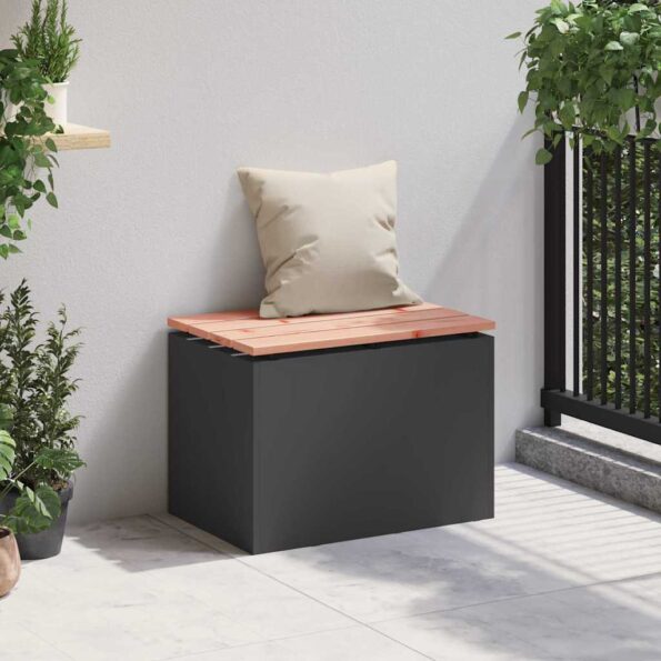 vidaXL Záhradná lavička Čierna 60 x 40 x 43 cm – Obrázok 3