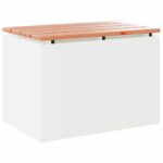 vidaXL Záhradná lavička Biela 60 x 40 x 43 cm Oceľ – Obrázok 2