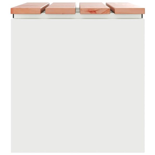 vidaXL Záhradná lavička Biela 60 x 40 x 43 cm Oceľ – Obrázok 5
