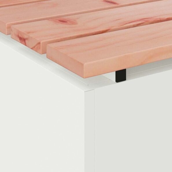 vidaXL Záhradná lavička Biela 60 x 40 x 43 cm Oceľ – Obrázok 7