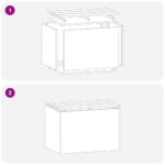 vidaXL Záhradná lavička Biela 60 x 40 x 43 cm Oceľ – Obrázok 8